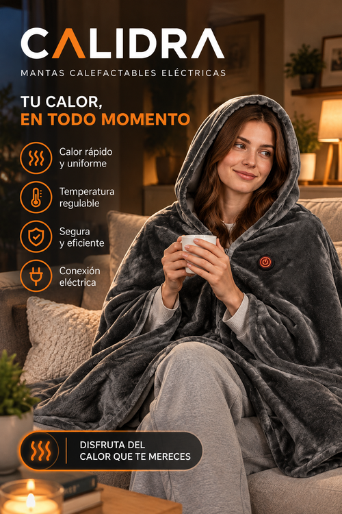 Manta calefactable para llevar puesta