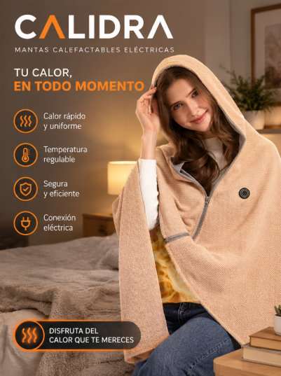 Manta calefactable para llevar puesta